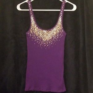 NWOT Golden Sequin Plum Tank